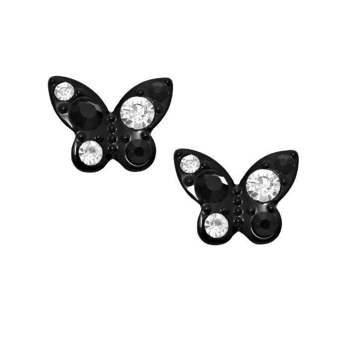 Clear Crystal butterfly stud earrings - Jewelry Store by Erik Rayo