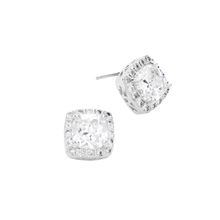 Load image into Gallery viewer, Silver CZ Stone Cluster Stud Earrings
