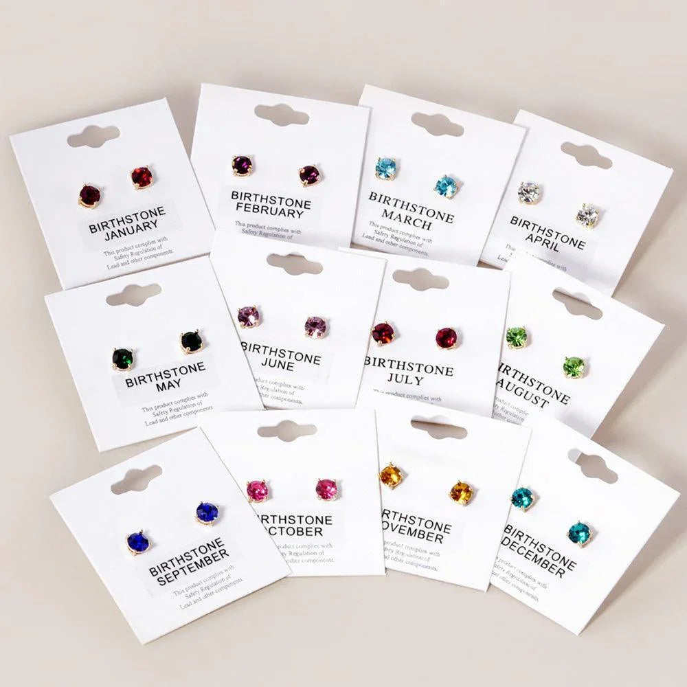 Red January - Birthstone Stud Earrings - Jewelry Store by Erik Rayo