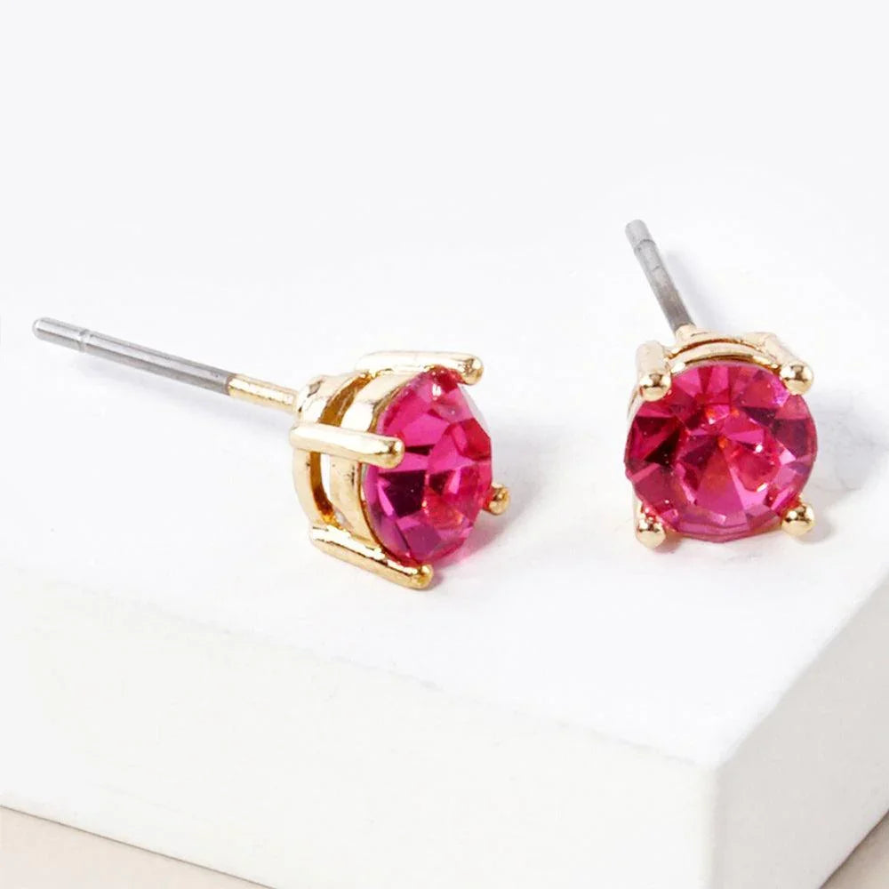 Pink October - Birthstone Stud Earrings - Jewelry Store by Erik Rayo