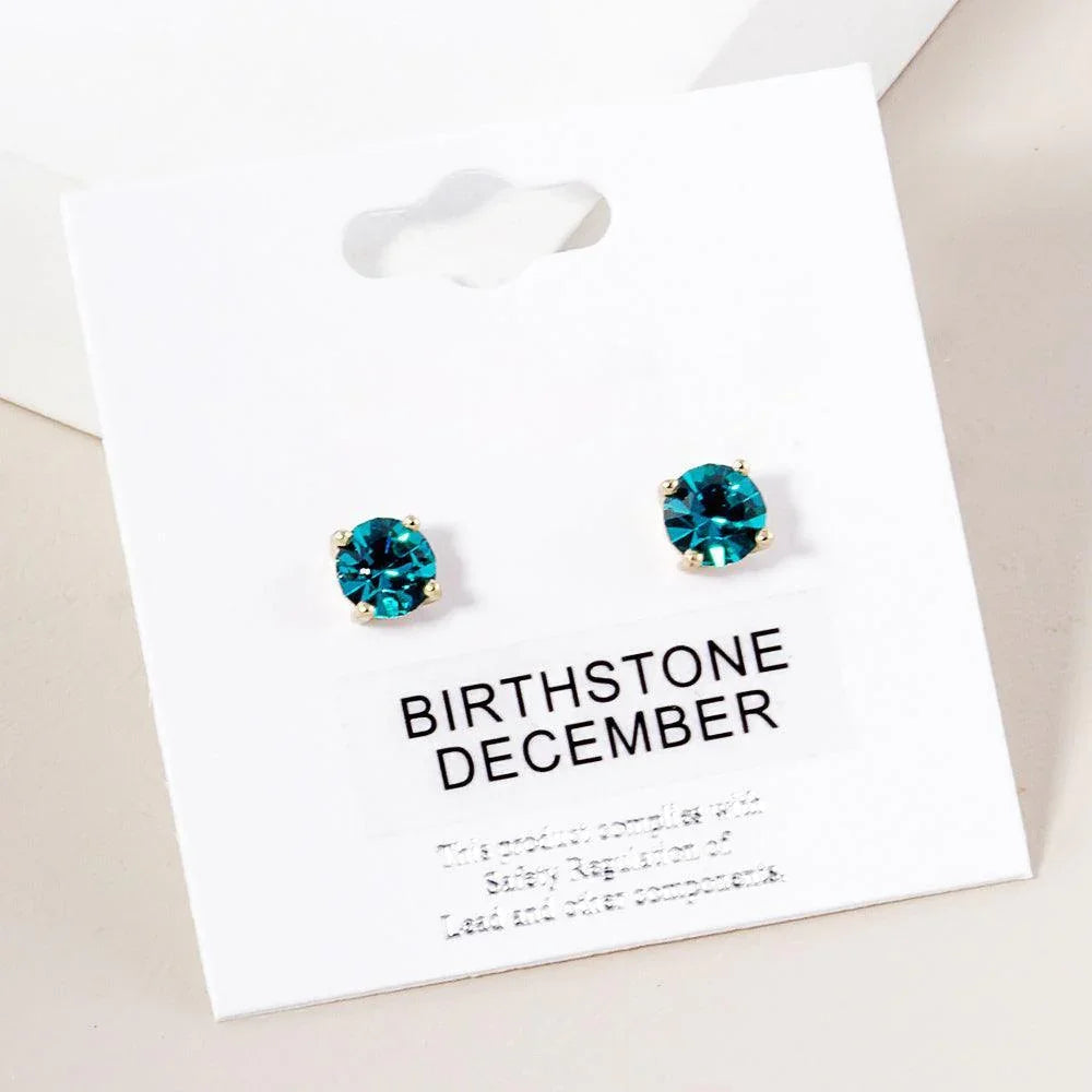 Blue December - Birthstone Stud Earrings - Jewelry Store by Erik Rayo