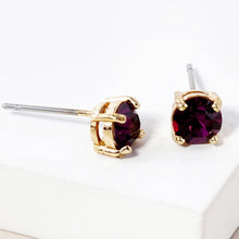 Load image into Gallery viewer, Gold February - Birthstone Stud Earrings
