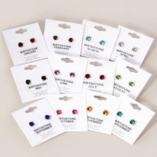 Load image into Gallery viewer, Gold February - Birthstone Stud Earrings
