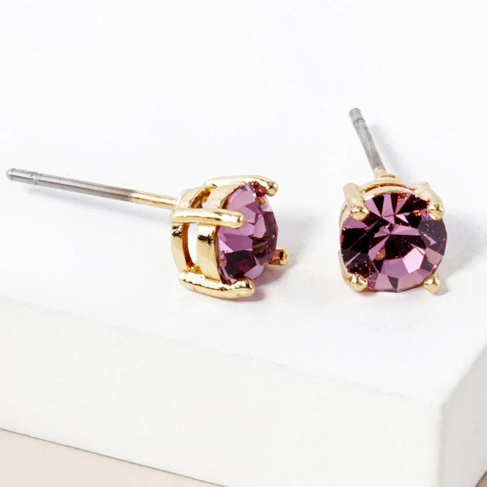 Lavender June - Birthstone Stud Earrings - Jewelry Store by Erik Rayo