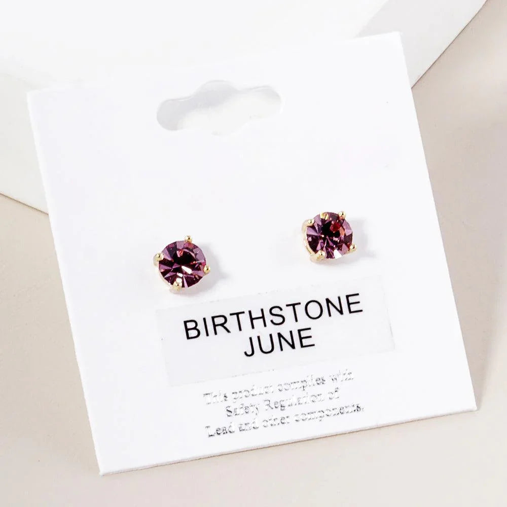 Lavender June - Birthstone Stud Earrings - Jewelry Store by Erik Rayo