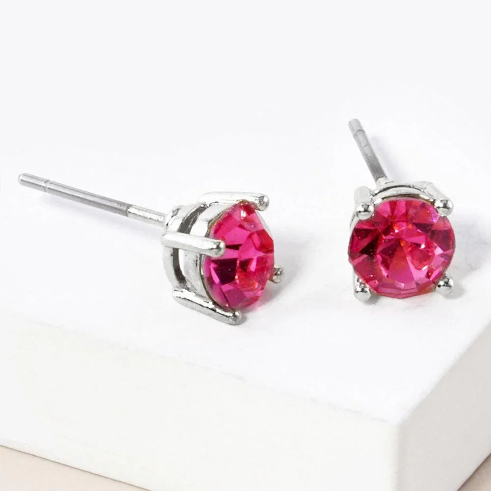 Pink October - Birthstone Stud Earrings - Jewelry Store by Erik Rayo