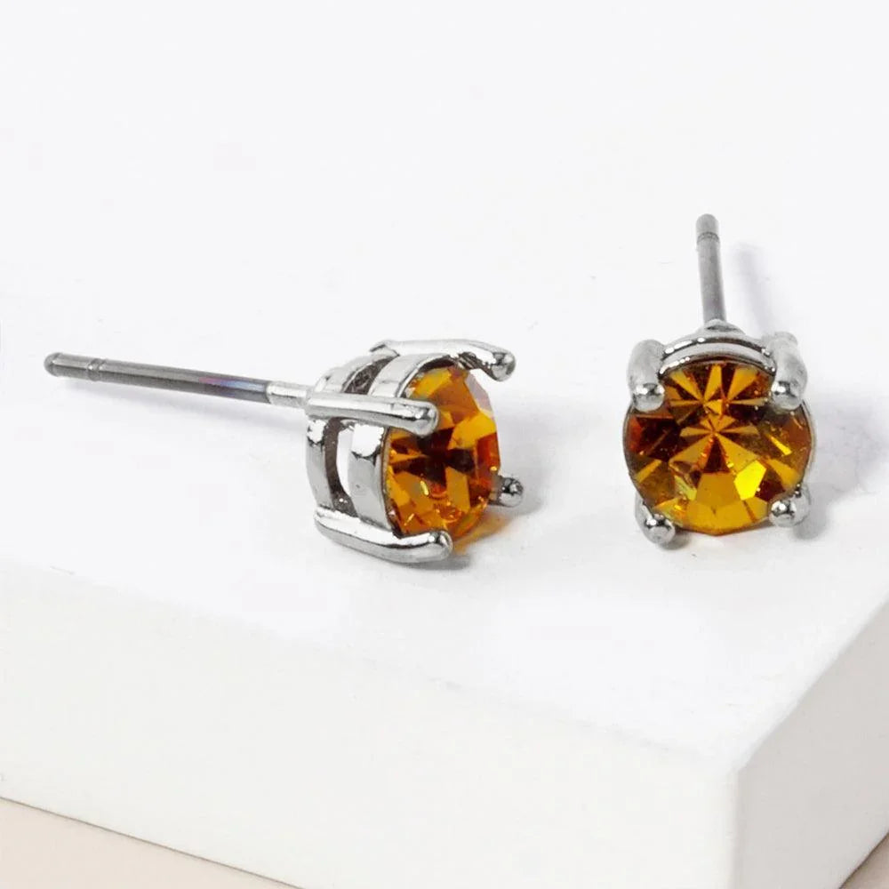 Yellow November - Birthstone Stud Earrings - Jewelry Store by Erik Rayo