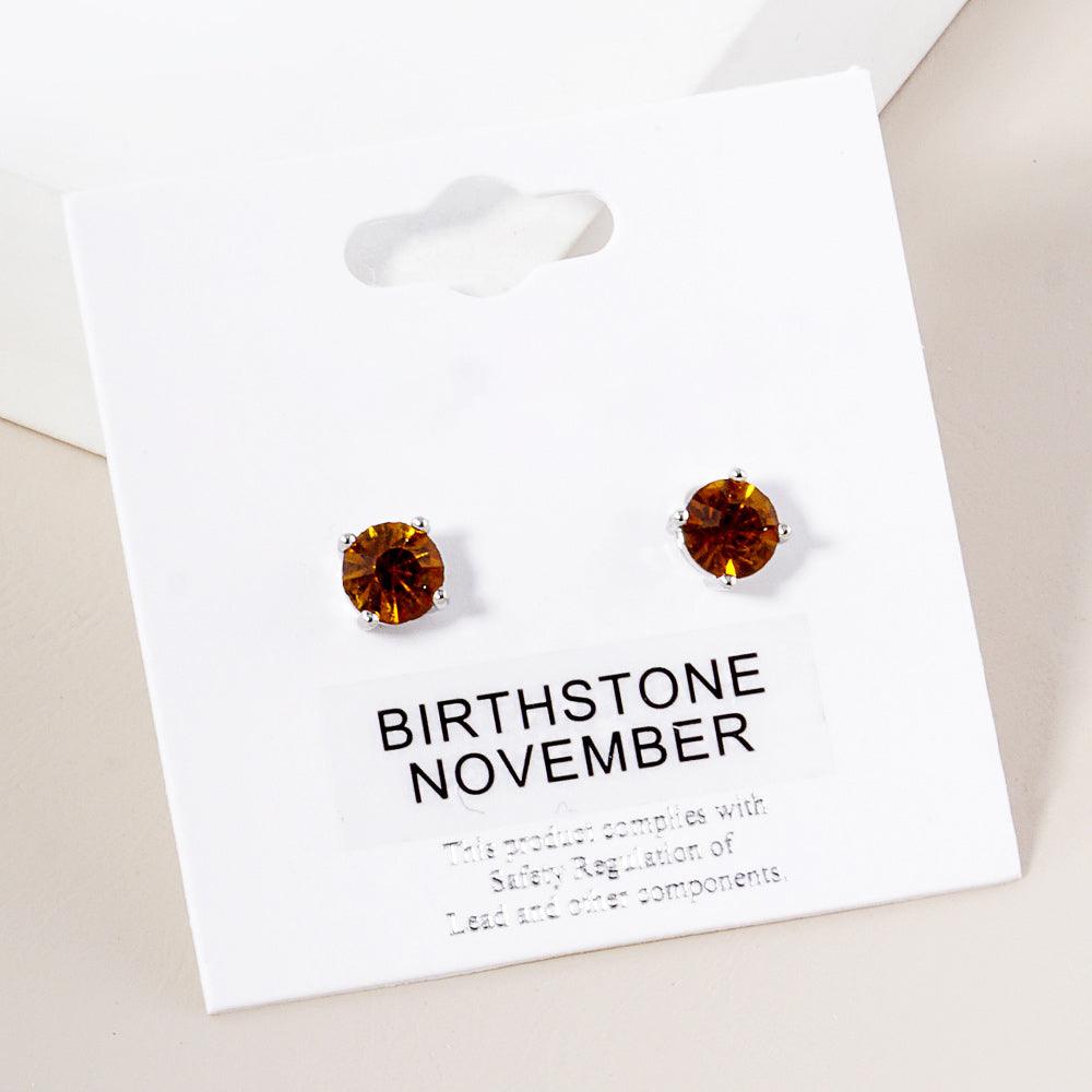 Yellow November - Birthstone Stud Earrings