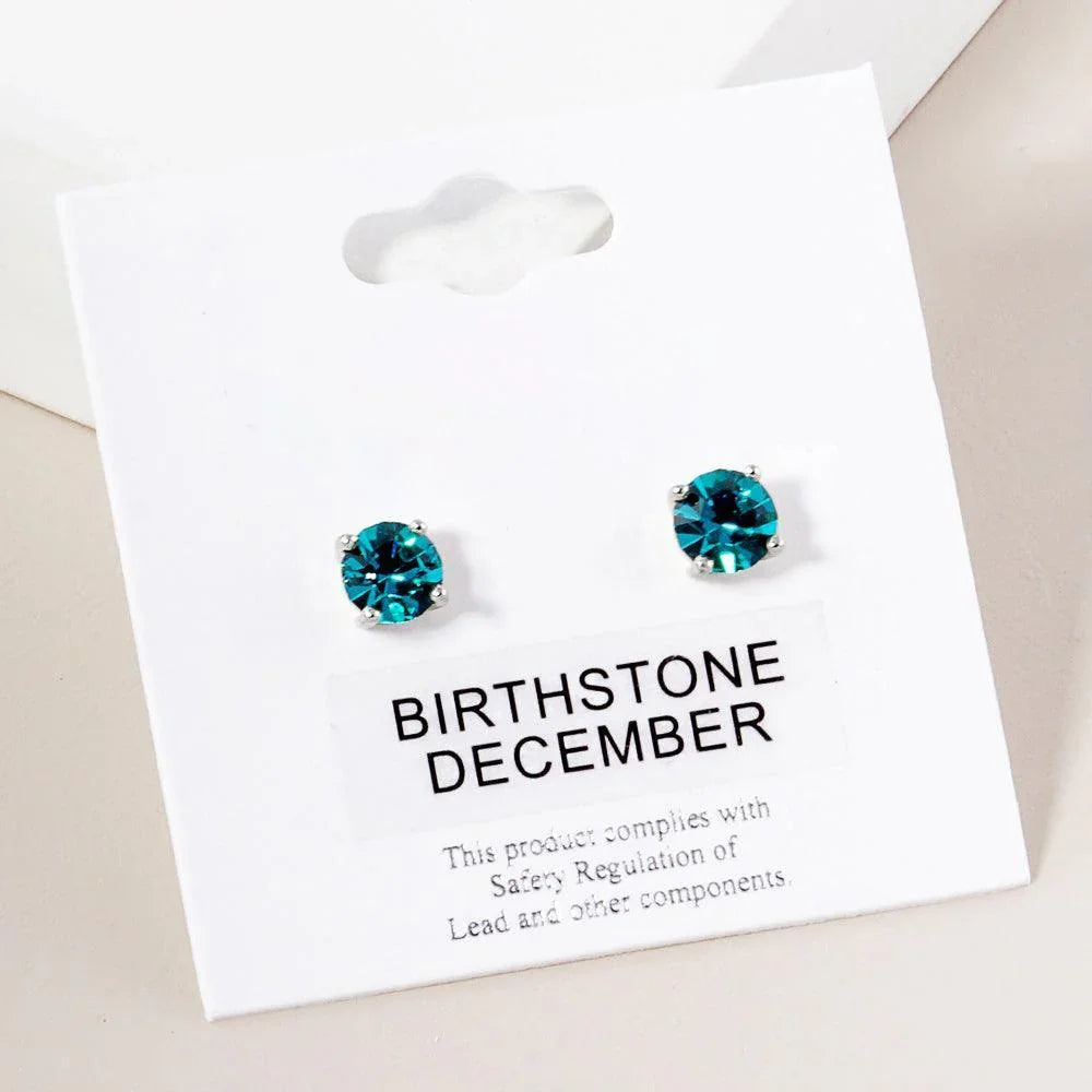 Blue December - Birthstone Stud Earrings - Jewelry Store by Erik Rayo