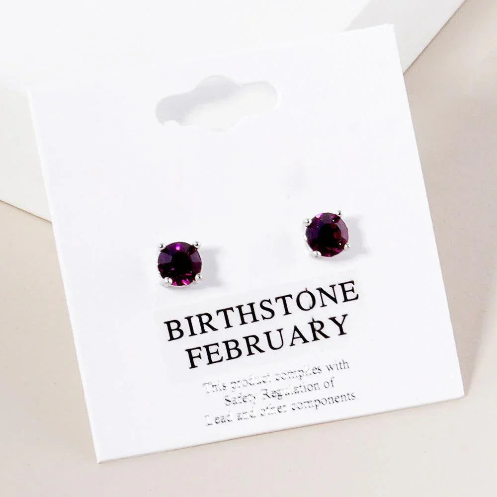 February - Birthstone Stud Earrings - Jewelry Store by Erik Rayo