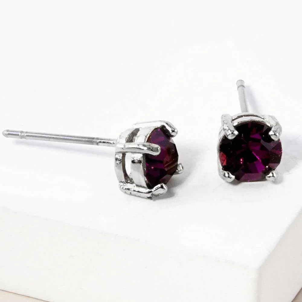February - Birthstone Stud Earrings - Jewelry Store by Erik Rayo