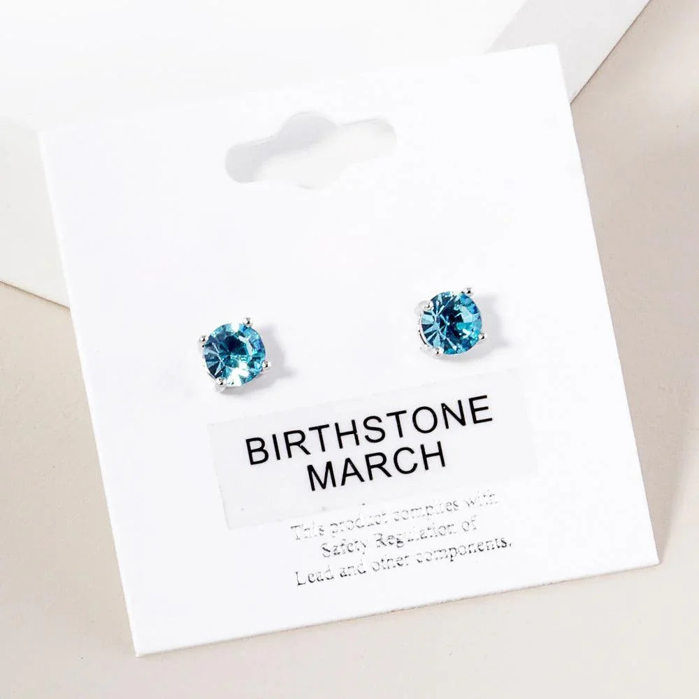 March - Birthstone Stud Earrings - Jewelry Store by Erik Rayo