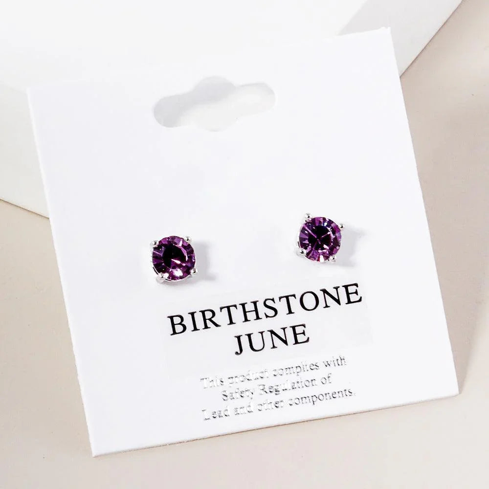 Lavender June - Birthstone Stud Earrings - Jewelry Store by Erik Rayo