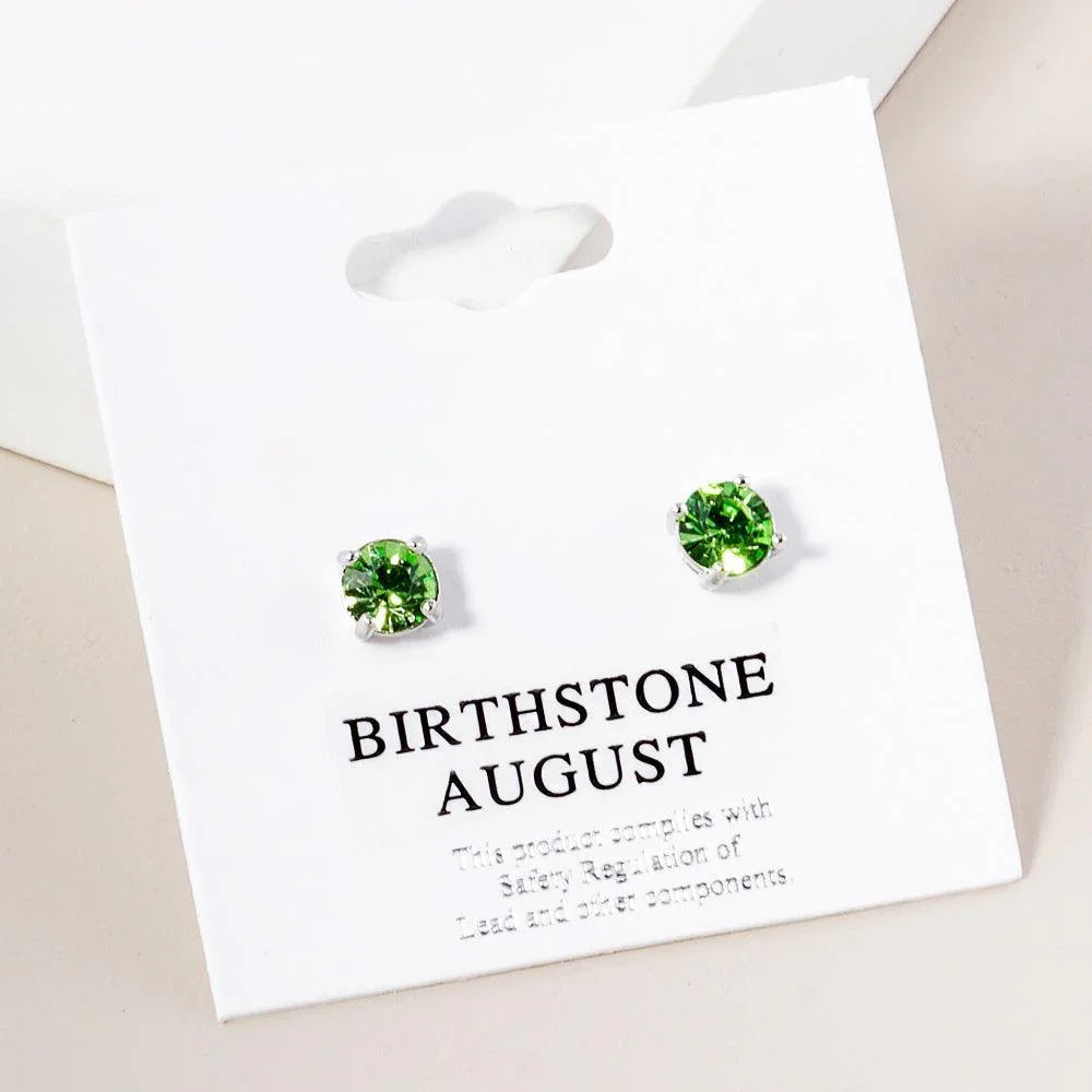 August - Birthstone Stud Earrings - Jewelry Store by Erik Rayo