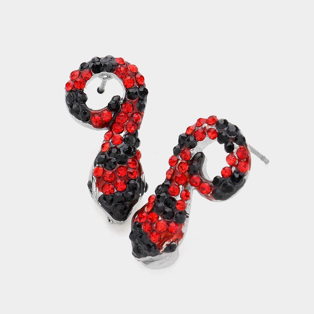 Black Stone Paved Snake Stud Earrings - Jewelry Store by Erik Rayo