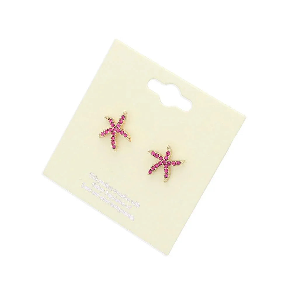 Red Starfish Stud Earrings - Jewelry Store by Erik Rayo