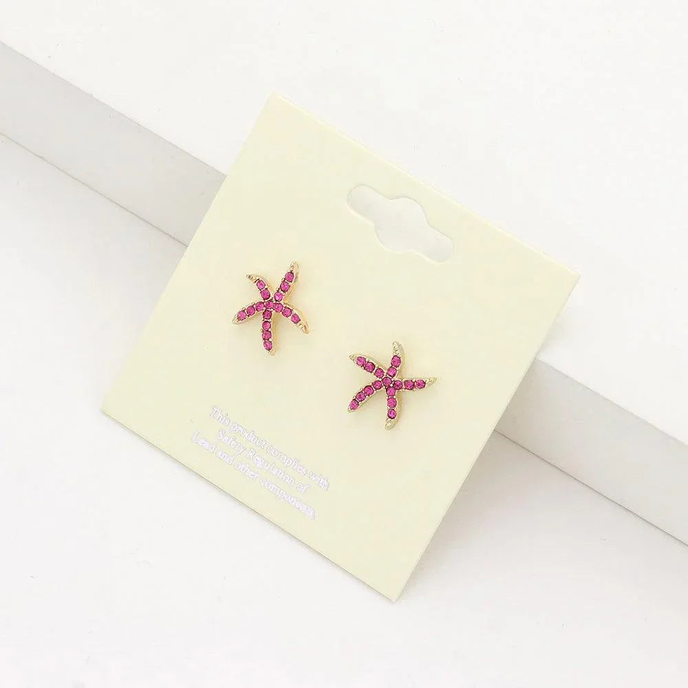 Red Starfish Stud Earrings - Jewelry Store by Erik Rayo