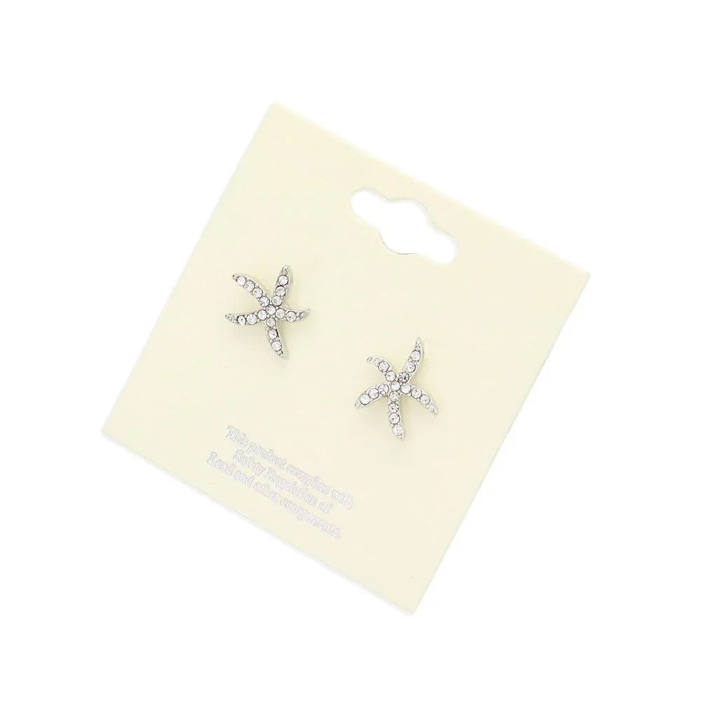 Clear Starfish Stud Earrings - Jewelry Store by Erik Rayo