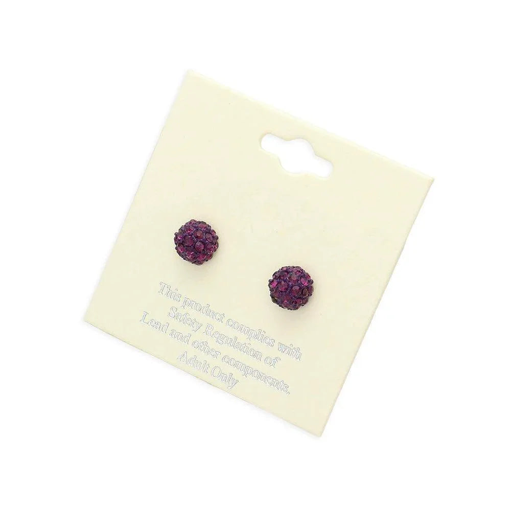 Amethyst 8mm Crystal Ball Stud Earrings - Jewelry Store by Erik Rayo