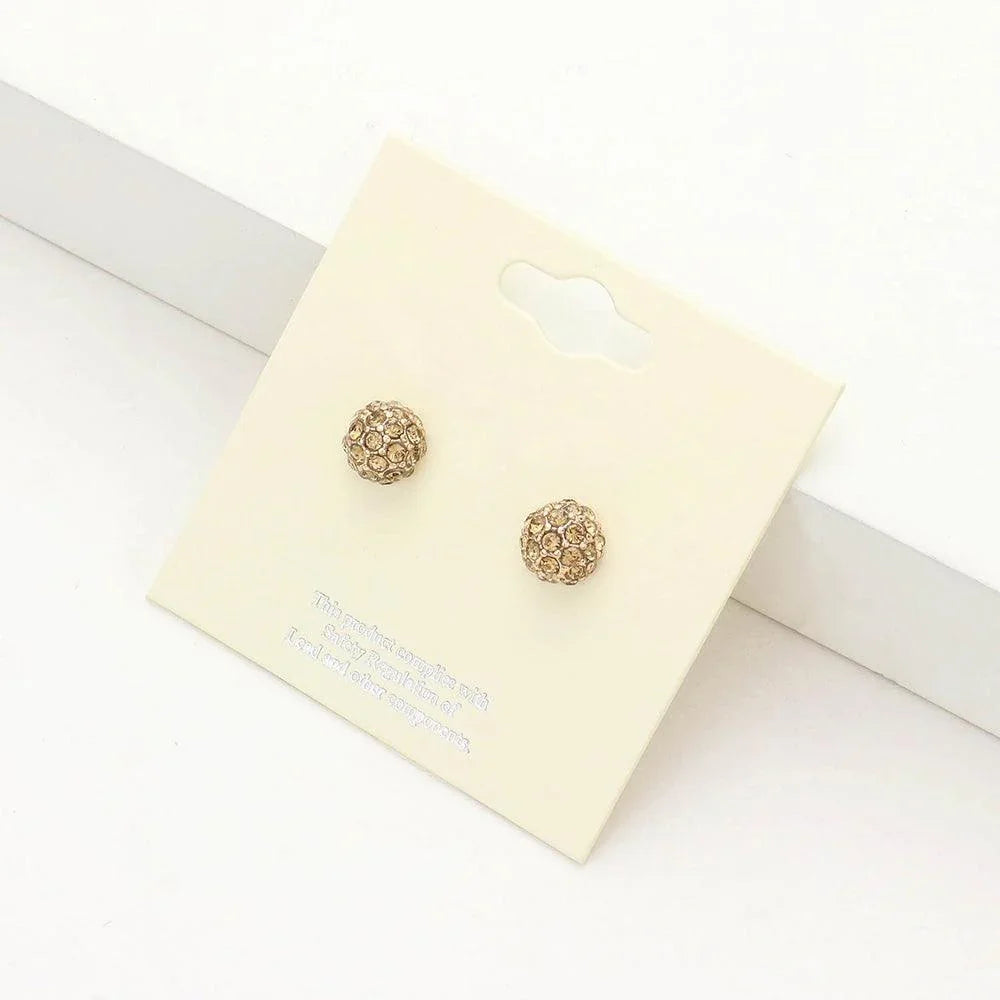 8mm Crystal Ball Stud Earrings - Jewelry Store by Erik Rayo
