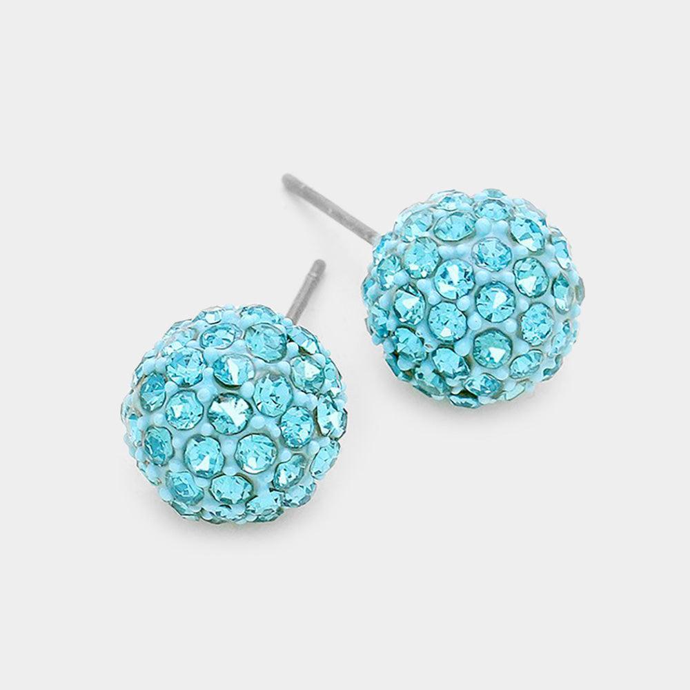 Rhinestone Pave Disco Ball Stud Earrings - Jewelry Store by Erik Rayo