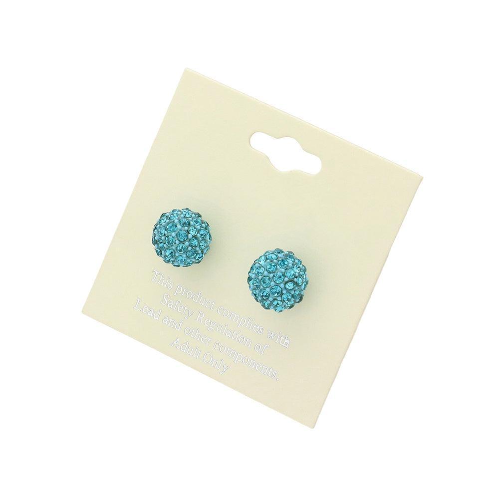 Rhinestone Pave Disco Ball Stud Earrings - Jewelry Store by Erik Rayo