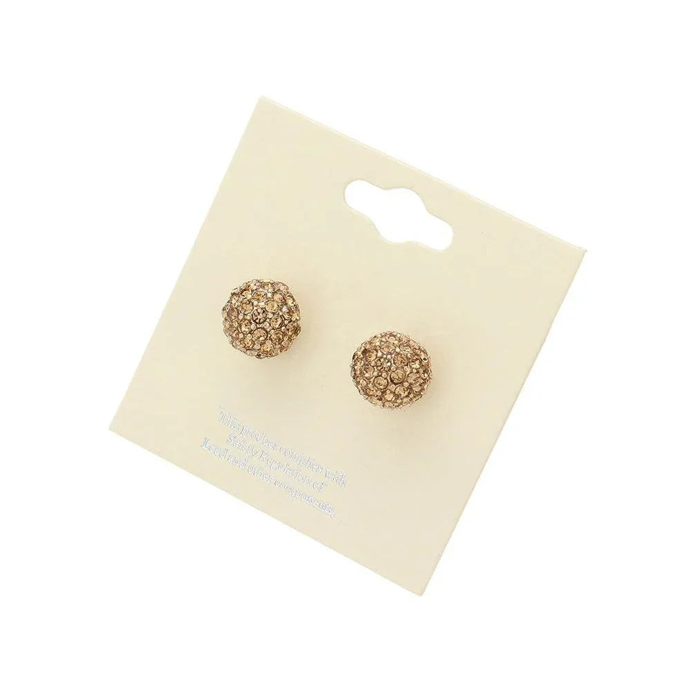 Rhinestone Pave Disco Ball Stud Earrings - Jewelry Store by Erik Rayo