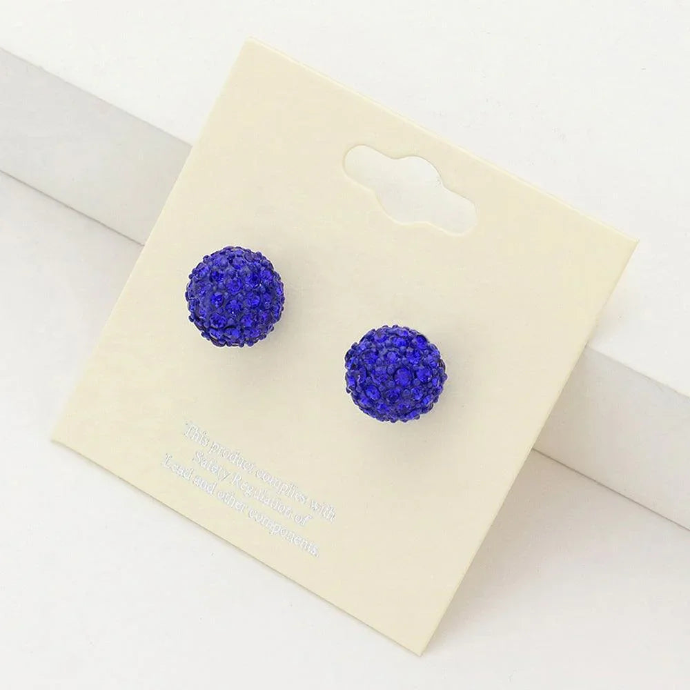 Rhinestone Pave Disco Ball Stud Earrings - Jewelry Store by Erik Rayo