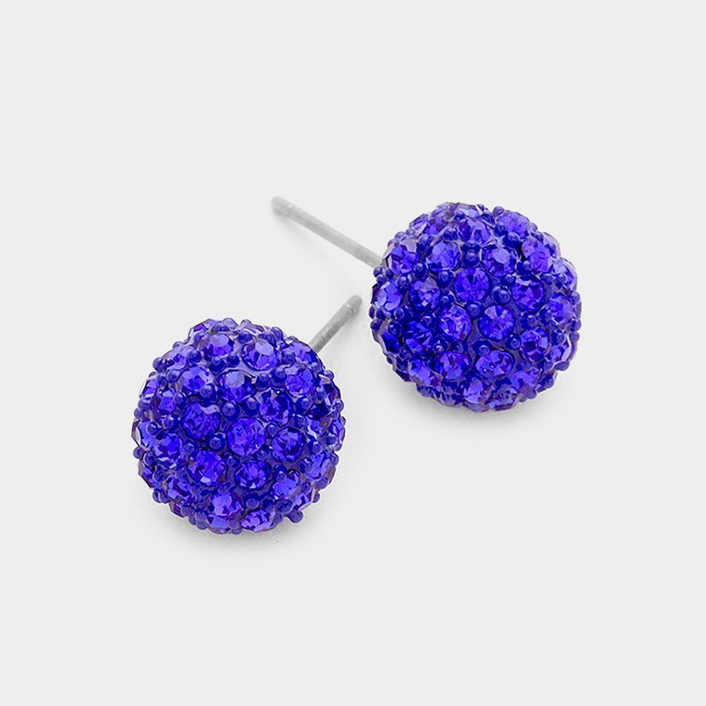 Rhinestone Pave Disco Ball Stud Earrings - Jewelry Store by Erik Rayo