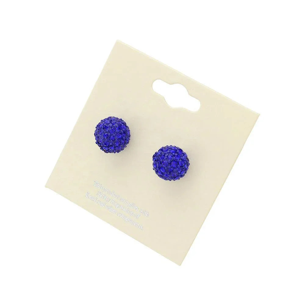 Rhinestone Pave Disco Ball Stud Earrings - Jewelry Store by Erik Rayo