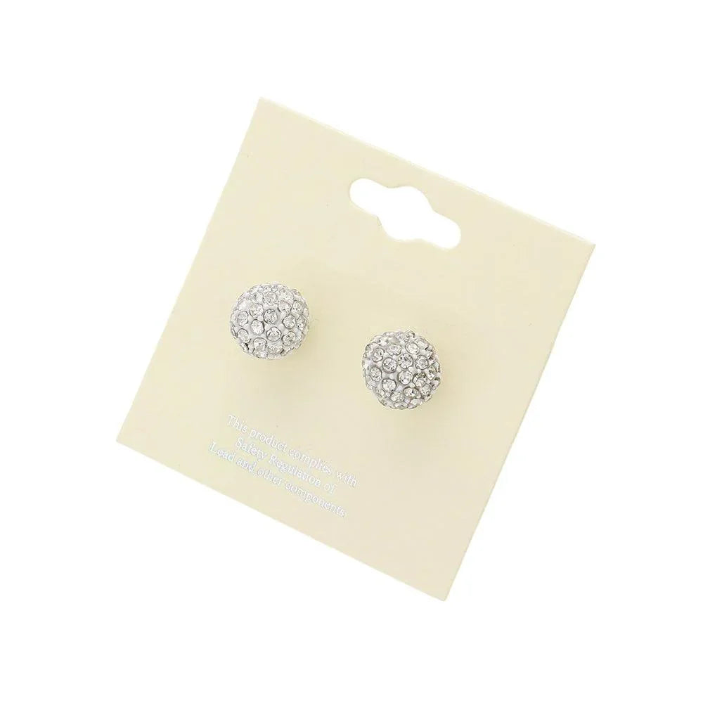 Clear Pearl Disco Ball Stud Earrings - Jewelry Store by Erik Rayo