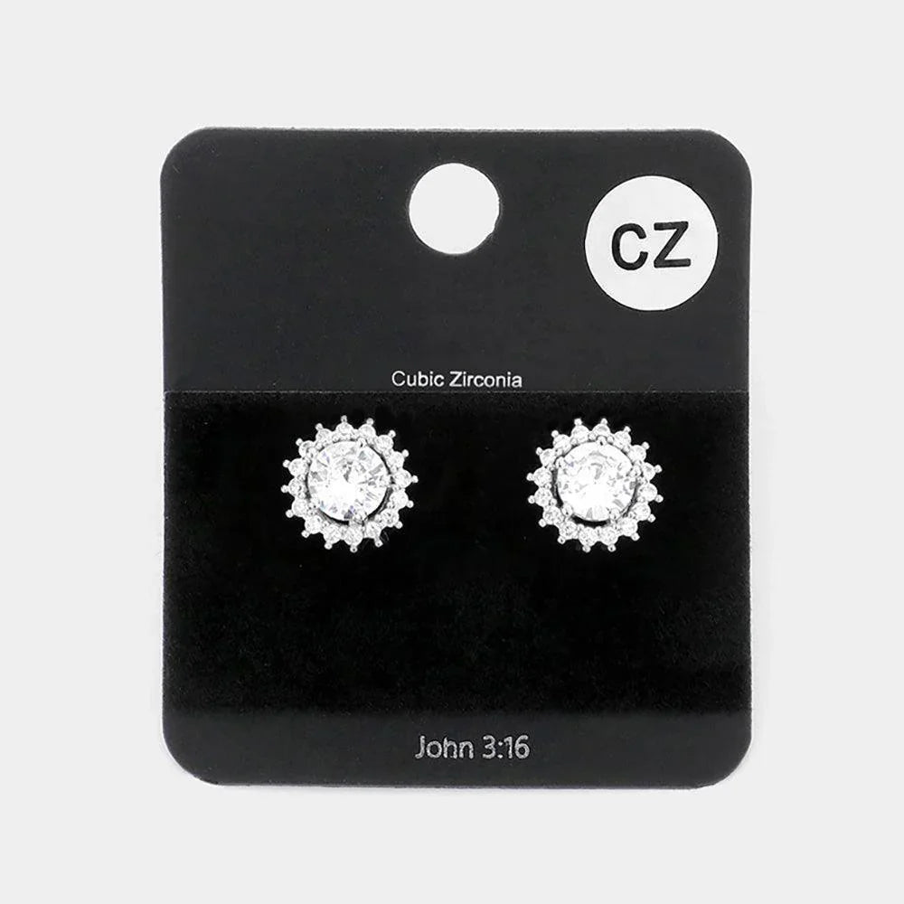 CZ Round Stone Evening Stud Earrings - Jewelry Store by Erik Rayo