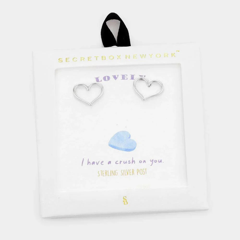 Silver Metal Open Heart Stud Earrings - Jewelry Store by Erik Rayo