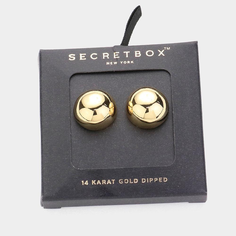 14K Gold Dipped Metal Ball Stud Earrings - Jewelry Store by Erik Rayo
