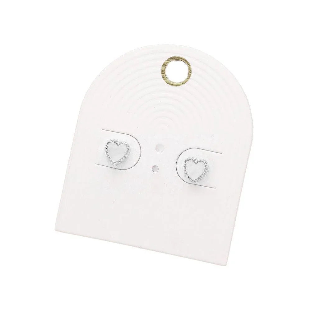 Cream Mother Of Pearl Heart Stud Earrings - Jewelry Store by Erik Rayo