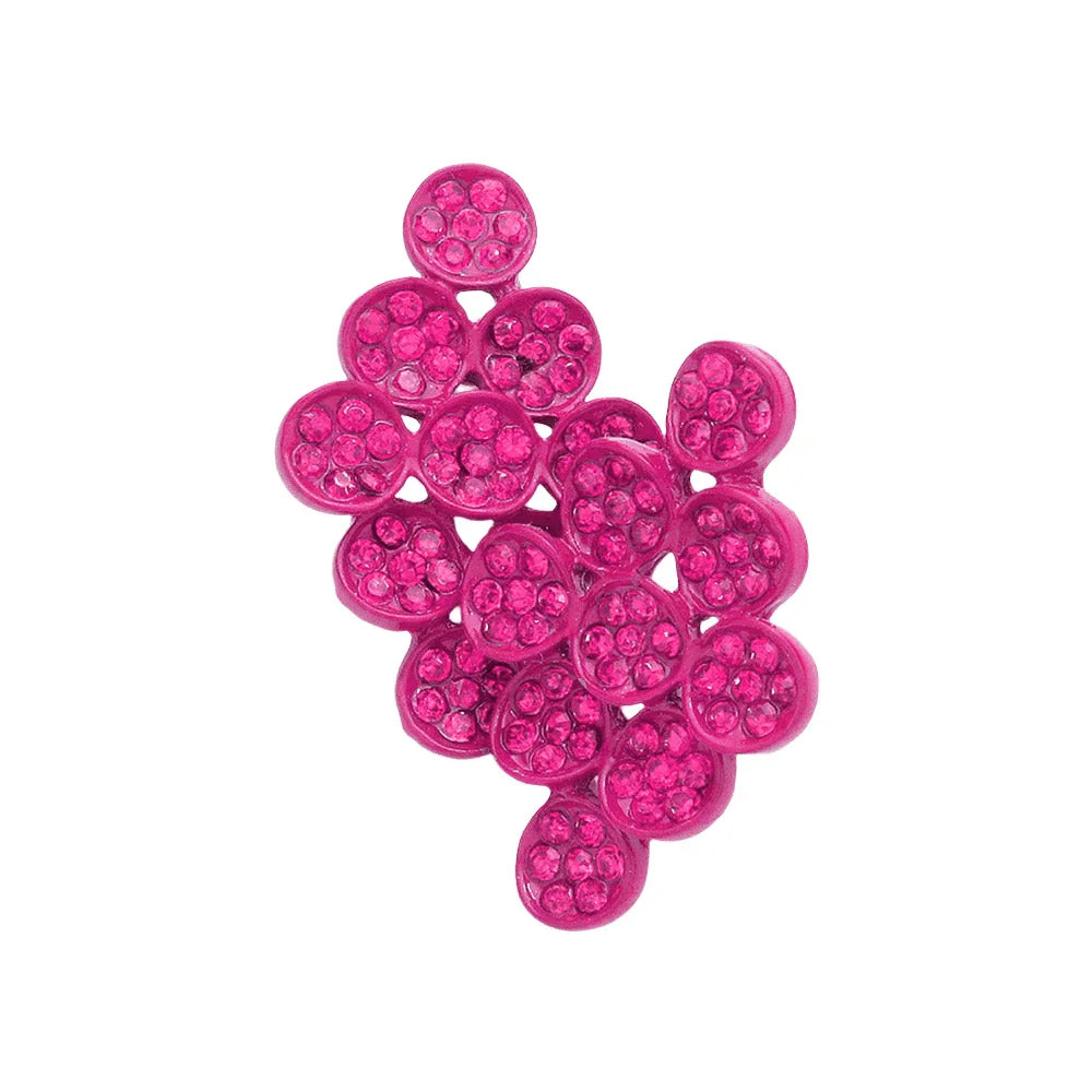 Fuchsia Rhinestone Pave Earrings - Jewelry Store by Erik Rayo
