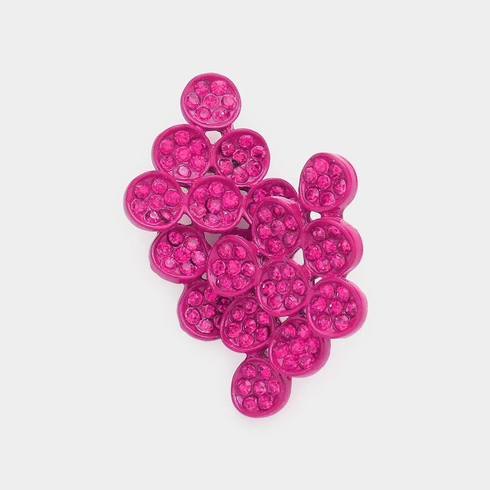 Fuchsia Rhinestone Pave Earrings - Jewelry Store by Erik Rayo