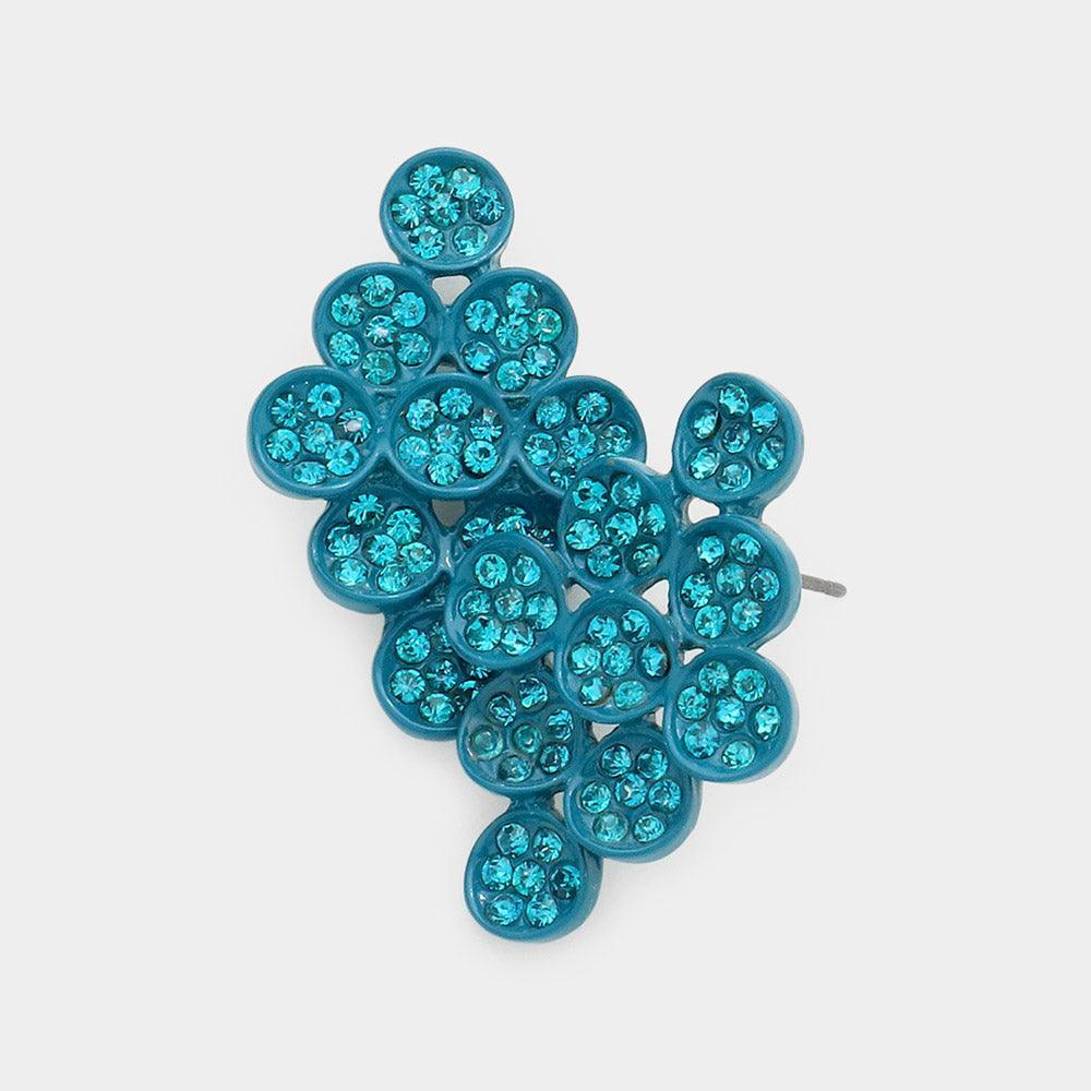 Blue Rhinestone Pave Earrings - Jewelry Store by Erik Rayo