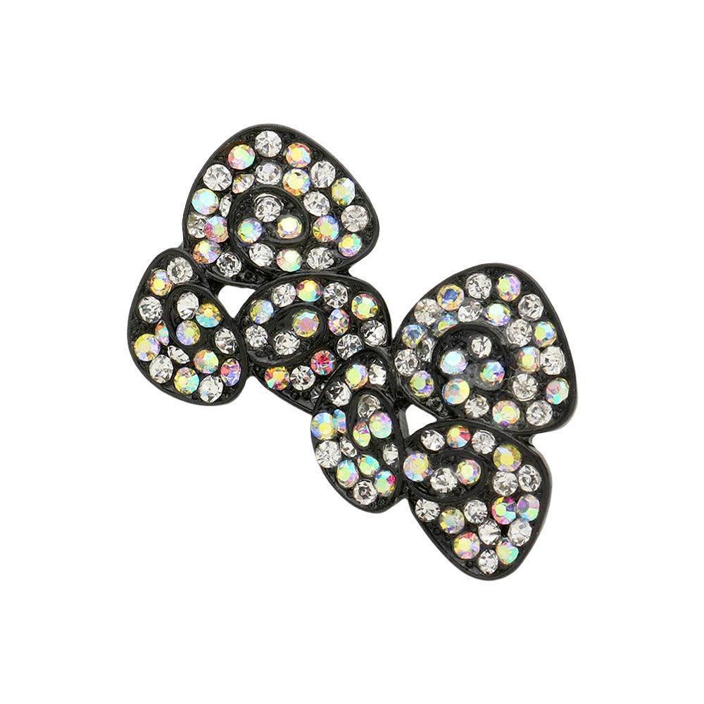 Black Crystal petal stud earrings - Jewelry Store by Erik Rayo