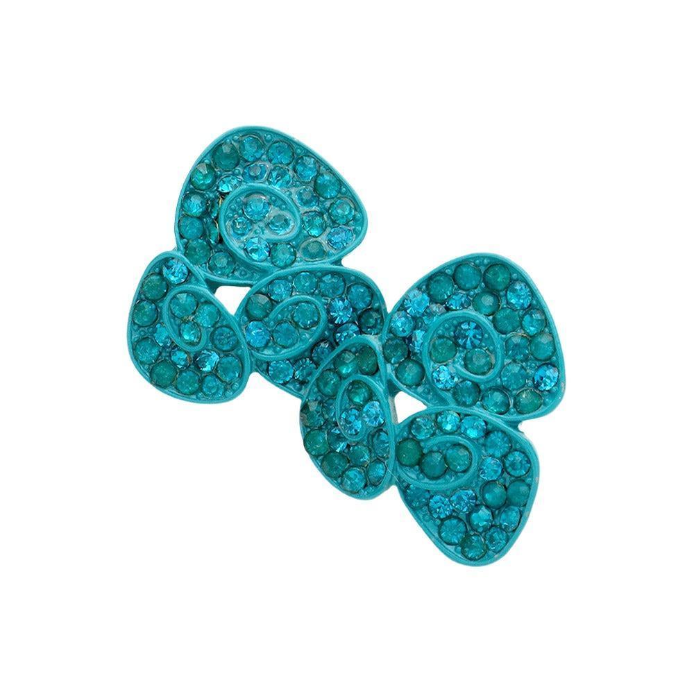Blue Crystal petal stud earrings - Jewelry Store by Erik Rayo