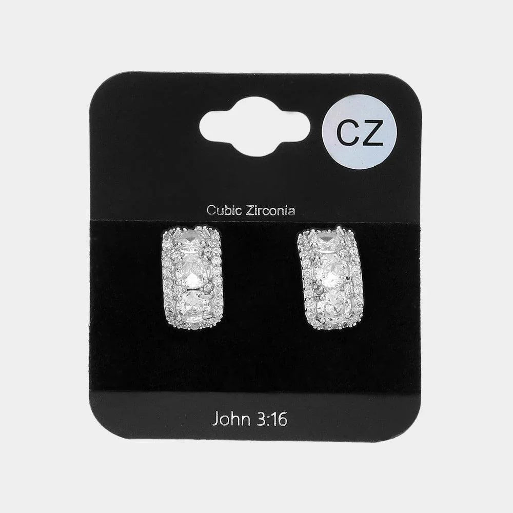 CZ Stone Paved Stud Earrings - Jewelry Store by Erik Rayo