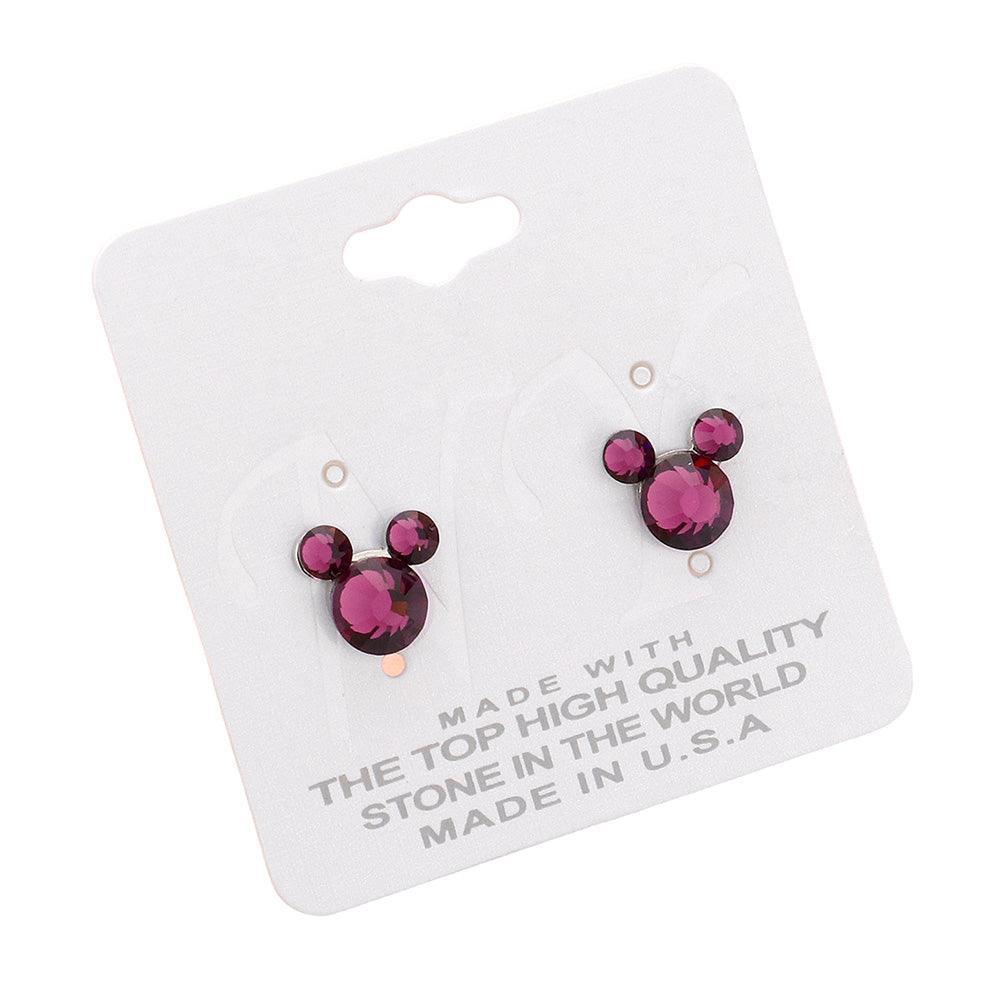 Purple Mouse Character Stud Earrings - Jewelry Store by Erik Rayo