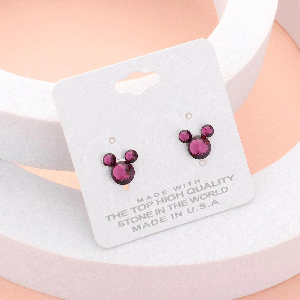 Purple Mouse Character Stud Earrings - Jewelry Store by Erik Rayo