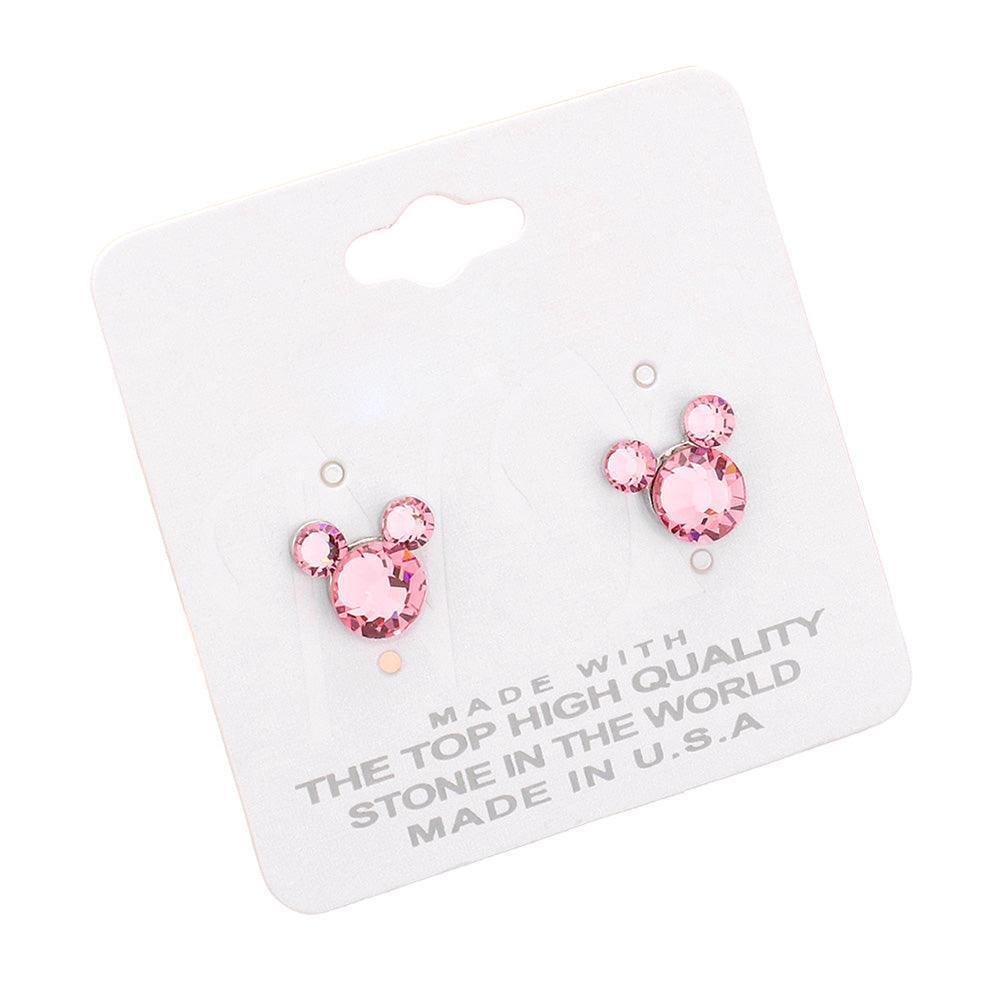 Pink Mouse Character Stud Earrings - Jewelry Store by Erik Rayo