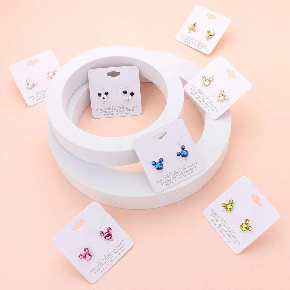 Pink Mouse Character Stud Earrings - Jewelry Store by Erik Rayo