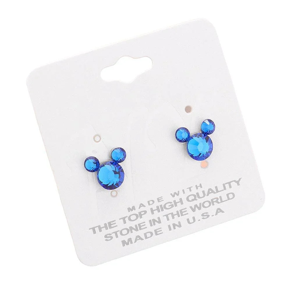 Blue Mouse Character Stud Earrings - Jewelry Store by Erik Rayo