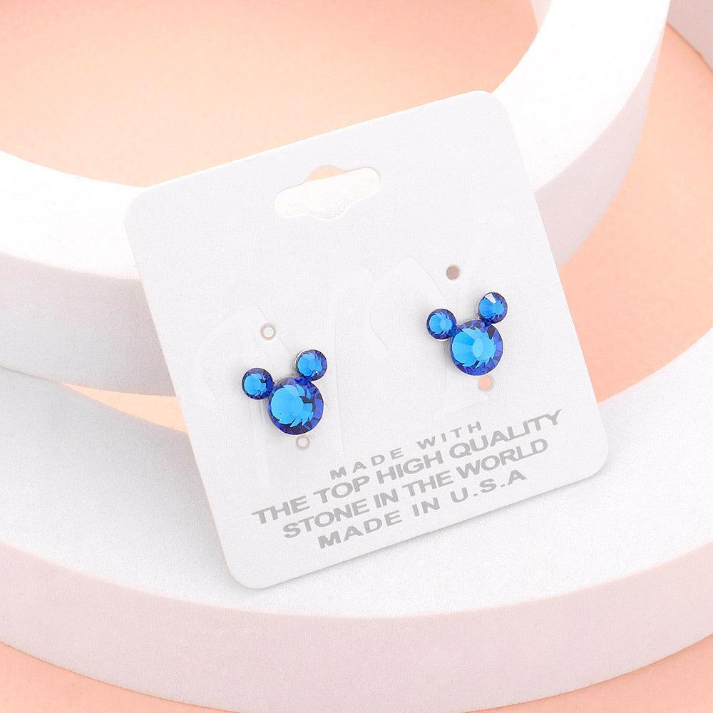 Blue Mouse Character Stud Earrings - Jewelry Store by Erik Rayo