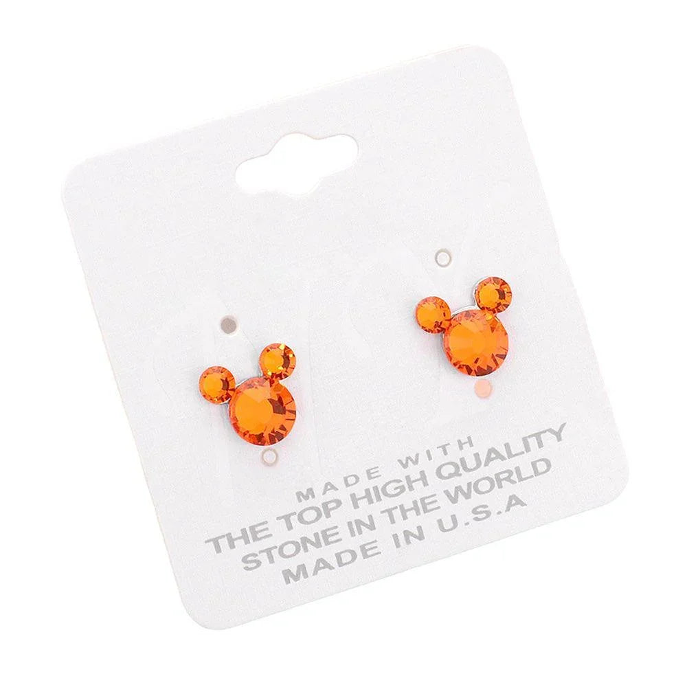 Orange Mouse Character Stud Earrings - Jewelry Store by Erik Rayo