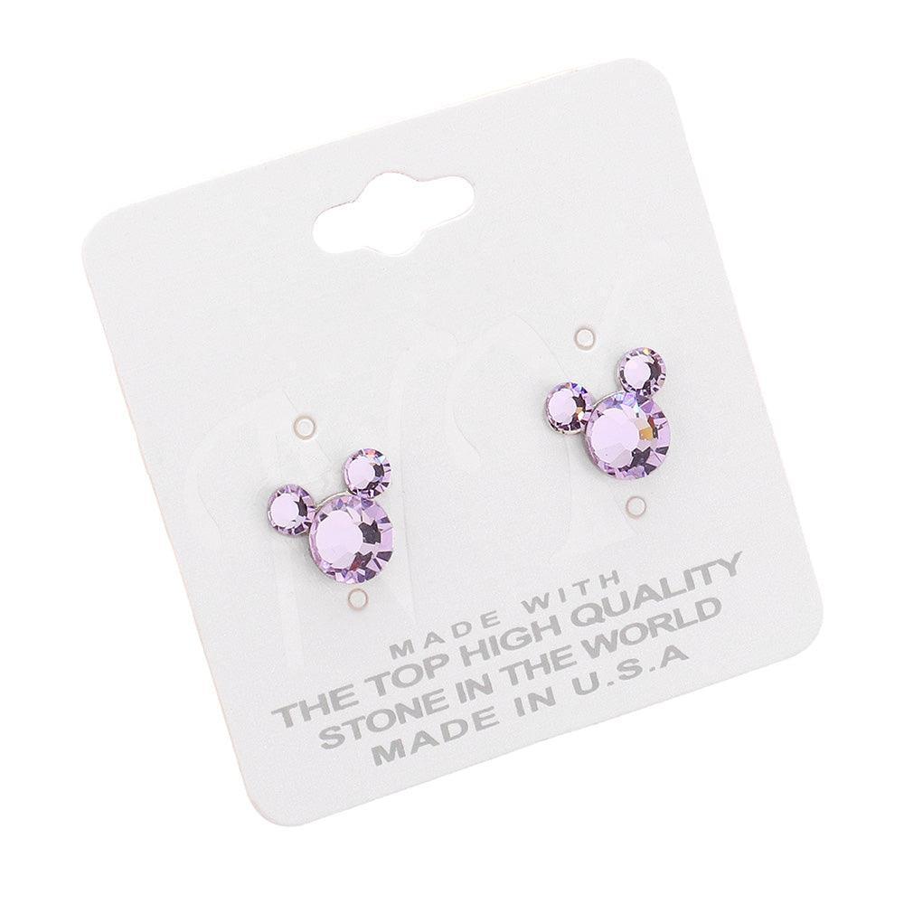 Lavender Mouse Character Stud Earrings - Jewelry Store by Erik Rayo