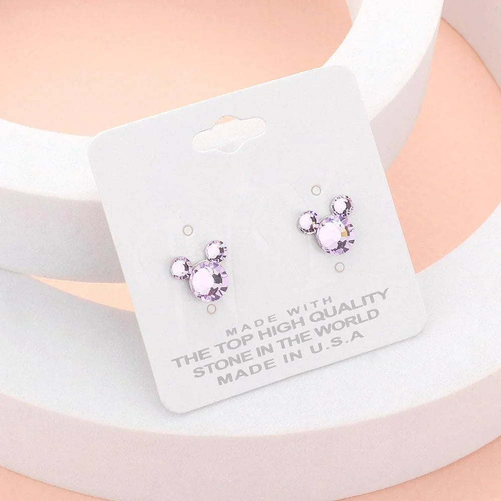 Lavender Mouse Character Stud Earrings - Jewelry Store by Erik Rayo